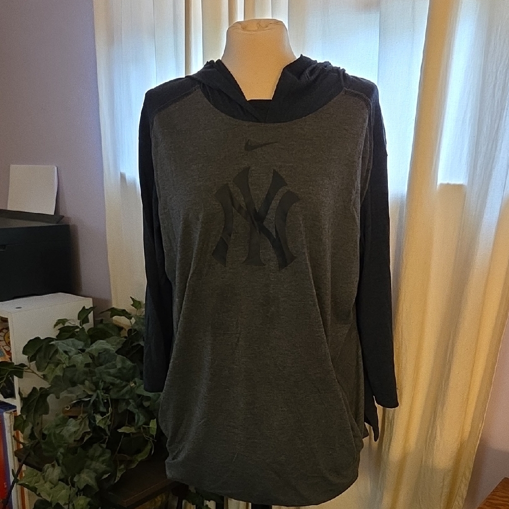 Nike Dark Gray and Black Yankees Hoodie